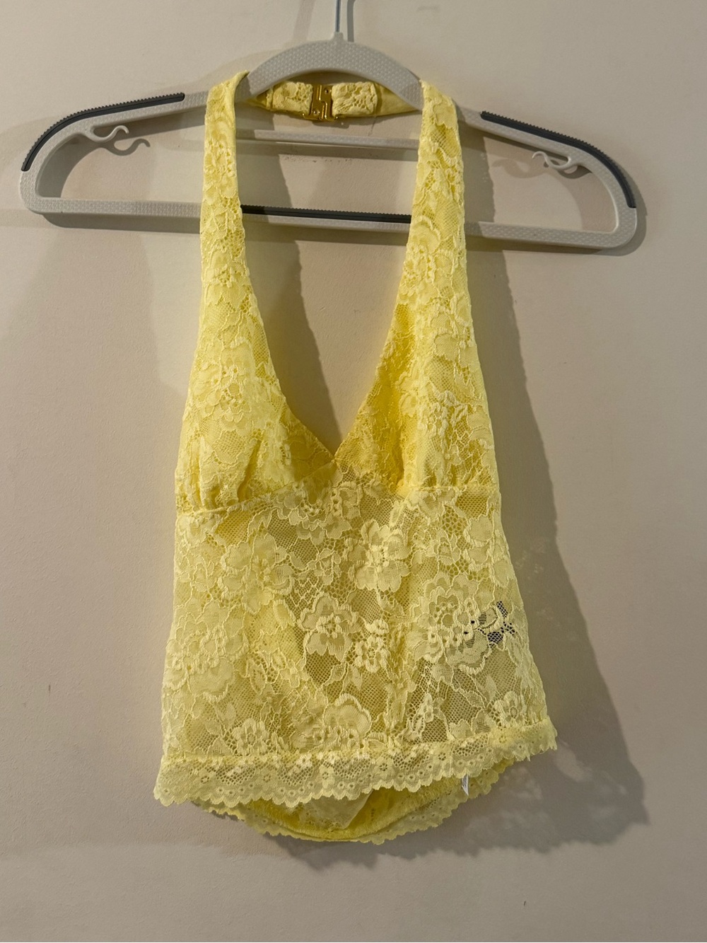 Yellow Lace Bralette Halter Top